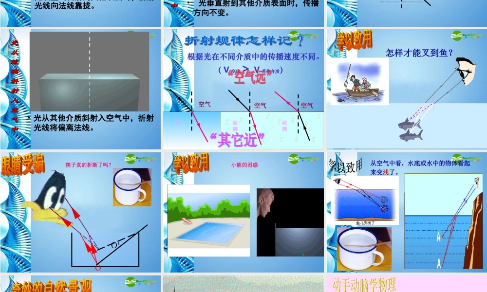 八年级物理 第四节(光的折射)课件 人教新课标版 课件
