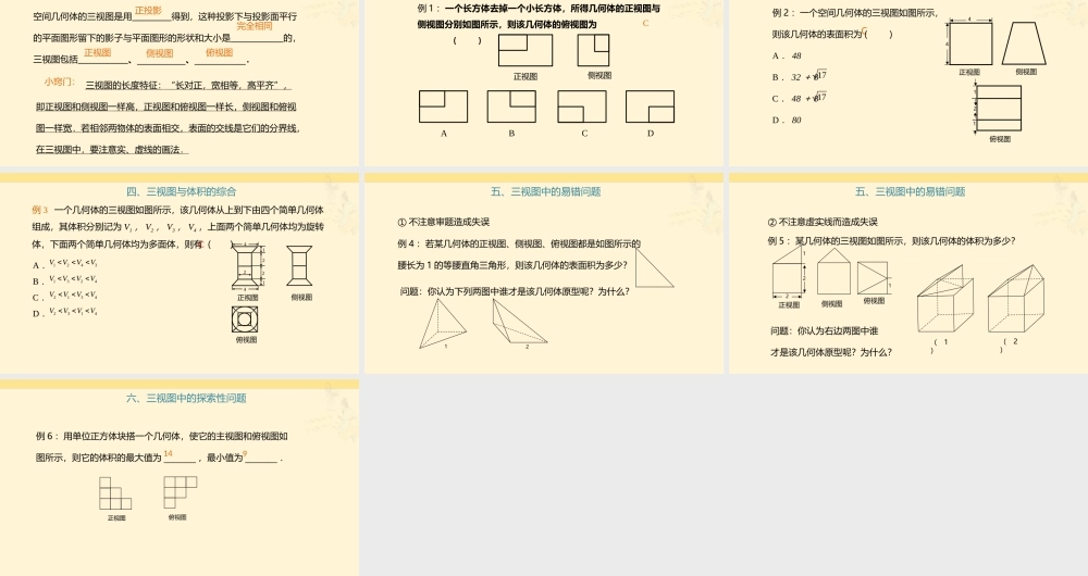 三视图问题全解析