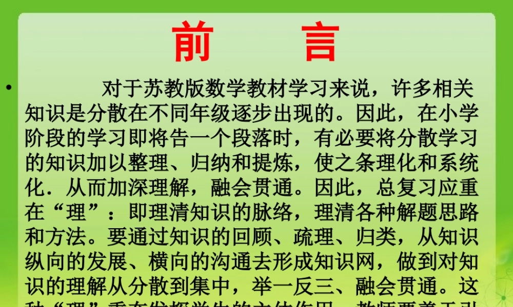 小学毕业班数与代数复习