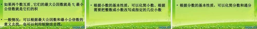 小学毕业班数与代数复习