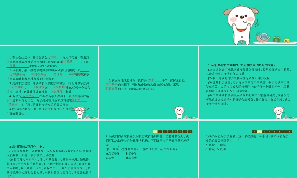 八年级道德与法治上册 第二单元 遵守社会规则 第五课 做守法的公民 第3框 善用法律课件 新人教版 课件