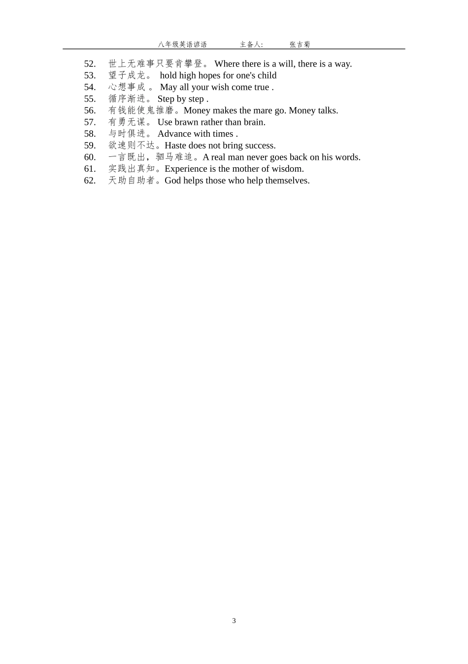 初中常用英语谚语_第3页