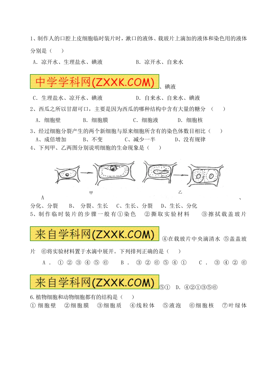 七年级生物[下]期末复习提纲(一)2_第2页