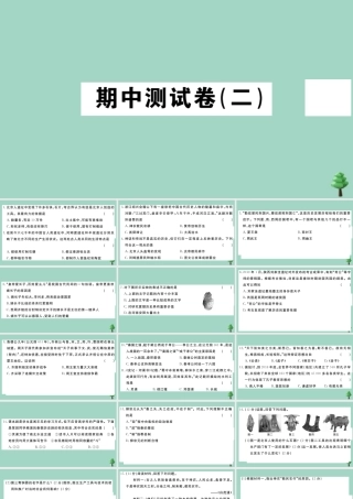 史上册 期中测试卷(二)作业课件 新人教版 课件