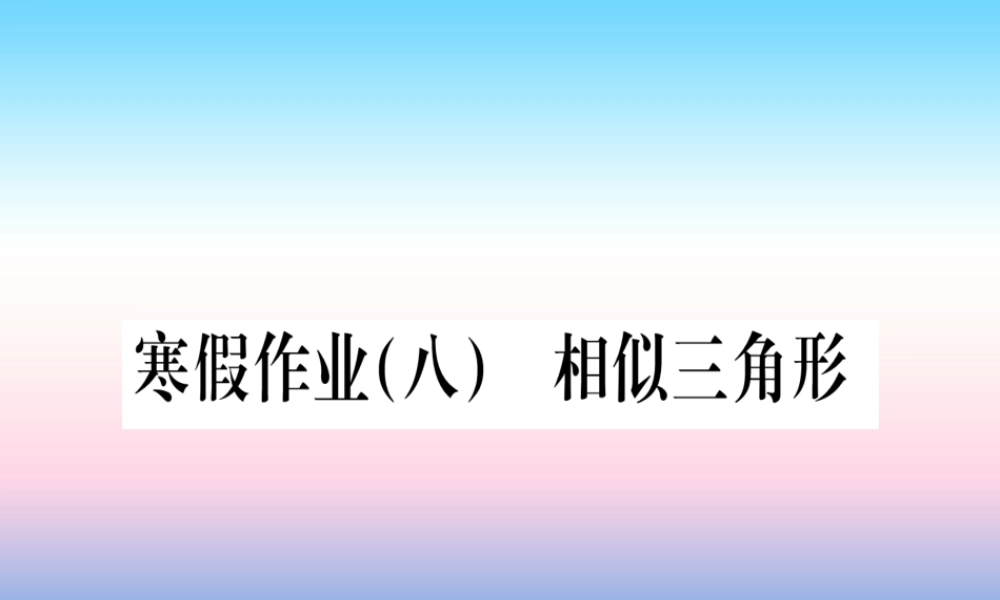 九年级数学下册 寒假作业(八)相似三角形课堂导练课件(含中考真题)(新版)新人教版 课件