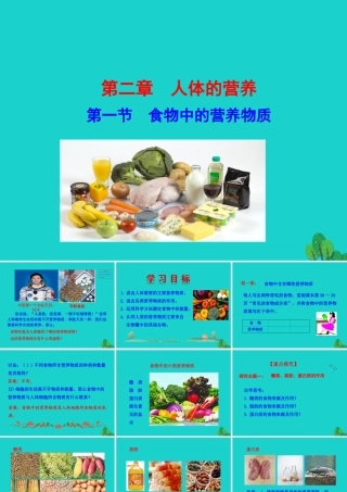 七年级生物下册 4.2.1 食物中的营养物质课件(新版)新人教版 课件