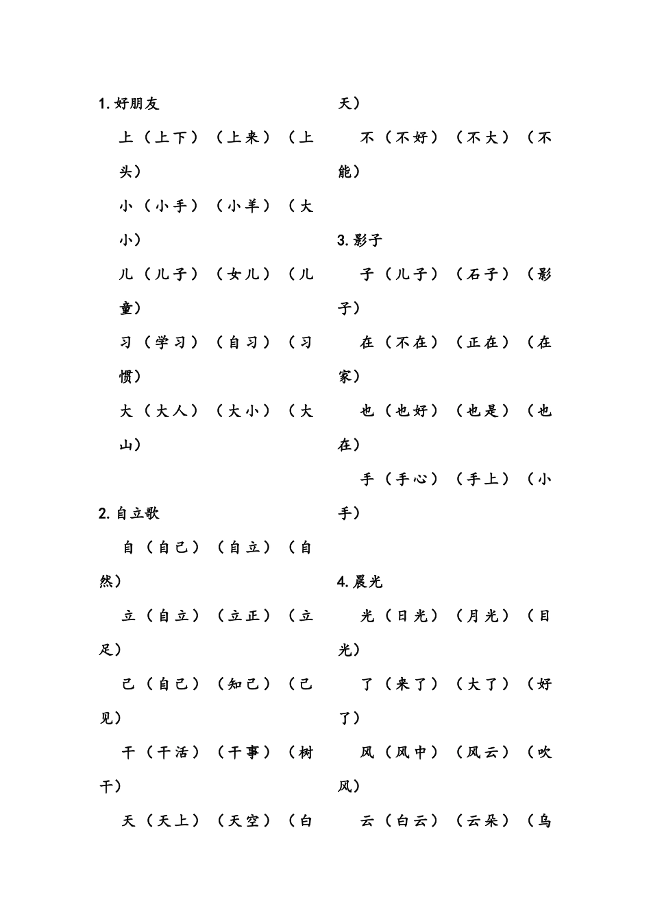 课文1-10组词_第1页