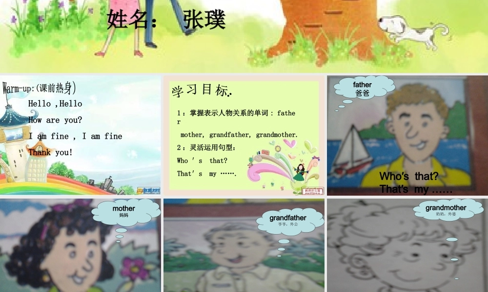 卧龙区安皋中心小学张璞《myfamily》演示文稿