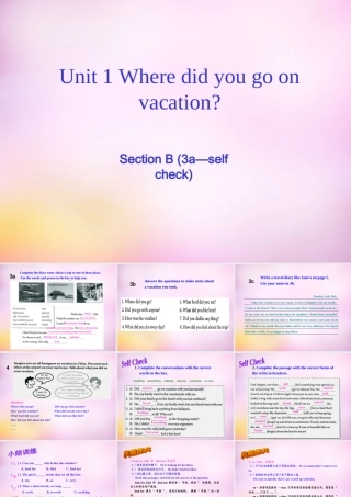 八年级英语上册 Unit 1 Where did you go on vacation Section B(3a self check)课件 (新版)人教新目标版 课件