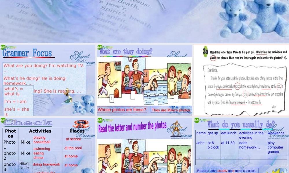 七年级英语下册 Unit 5 What are they doing课件 人教新目标版 课件