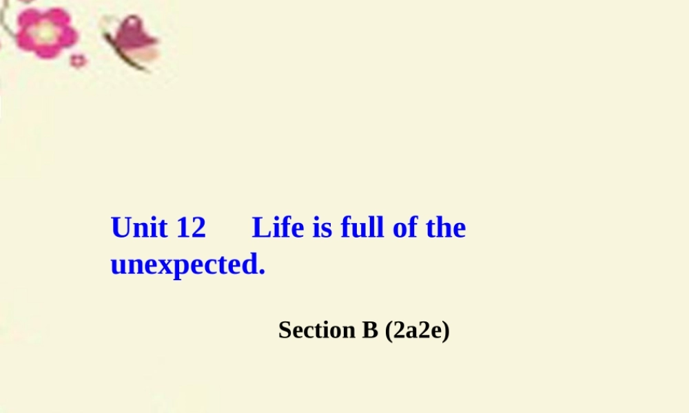 九年级英语全册 Unit 12 Life is full of the unexpected Section B(2a 2e)课件 (新版)人教新目标版 课件