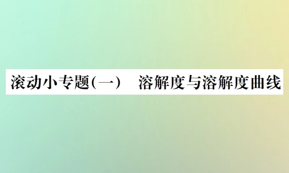 中考化学复习 滚动小专题(一)溶解度与溶解度曲线课件