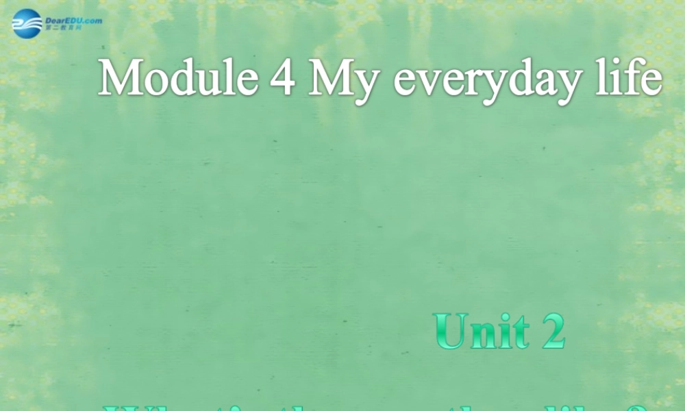 七年级英语上册 Starter Module 4 My everyday life Unit 2 What's the weather like？课件 (新版)外研版 课件