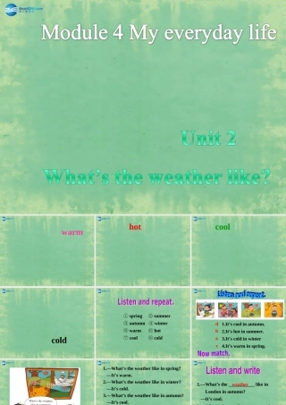 七年级英语上册 Starter Module 4 My everyday life Unit 2 What's the weather like？课件 (新版)外研版 课件