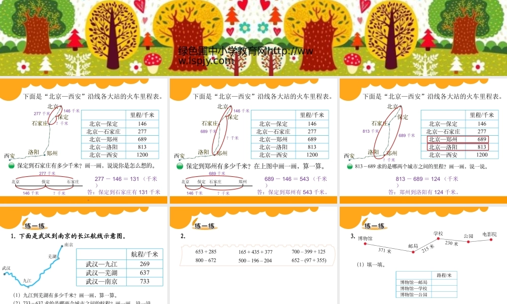 三年级上册第三单元里程表(一)课件