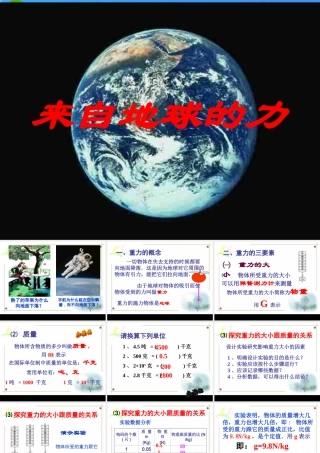 八年级物理 来自地球的力课件 粤教沪科版 课件