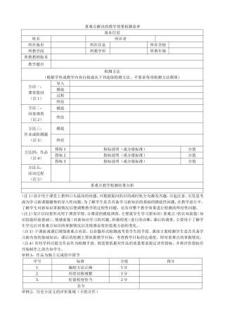 第四阶段作业：重难点解决的教学效果检测表单