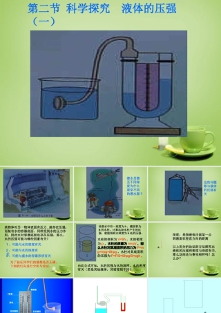 八年级物理全册 8.2 科学探究 液体的压强课件1 (新版)沪科版 课件