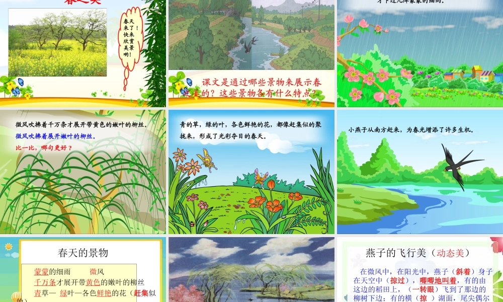 小学语文三年级下册《燕子》课件 (2)