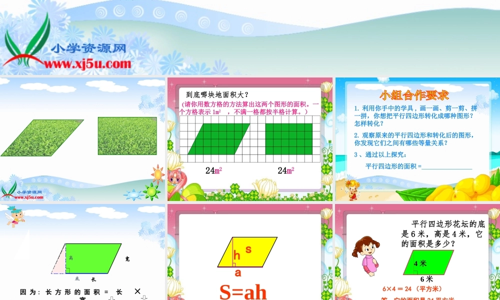 《平行四边形的面积》PPT译丹