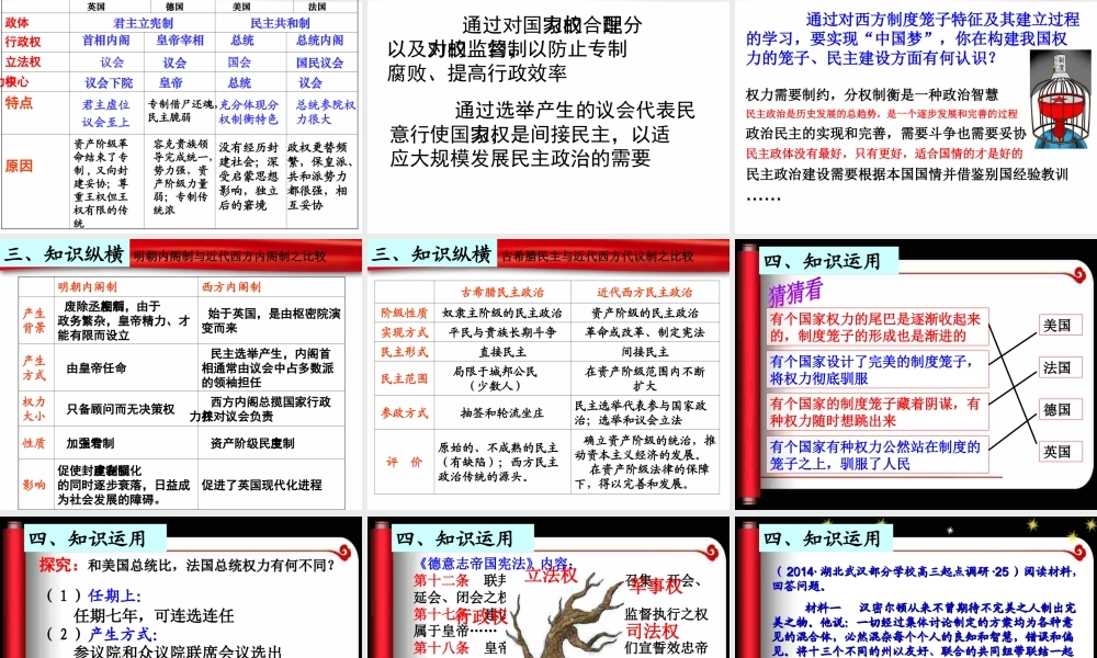 近代西方民主政治的确立与发展罗田杨传水