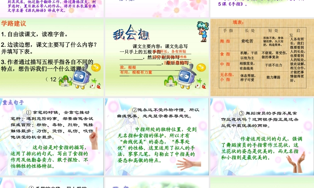 《手指》PPT课件