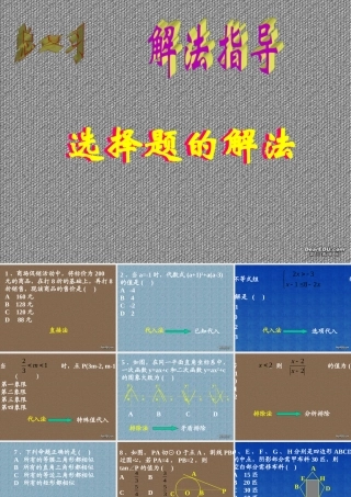 初三总复习选择题解法课件