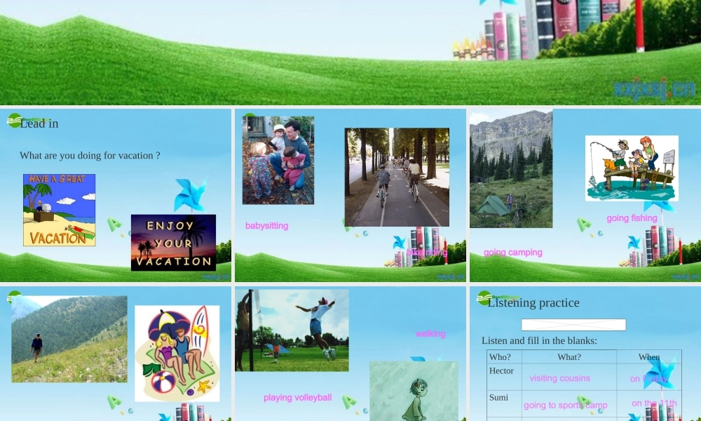 八年级英语上册 Unit 3 What are you doing for vacation课件 人教新目标版 课件