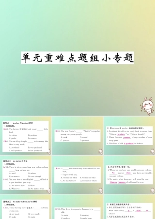 九年级英语全册 Unit 5 What are the shirts made of单元重难点题组小专题课件 (新版)人教新目标版 课件