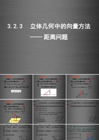 数学 3.2.3立体几何中的向量方法 距离课件 新人教A版选修2 1 课件