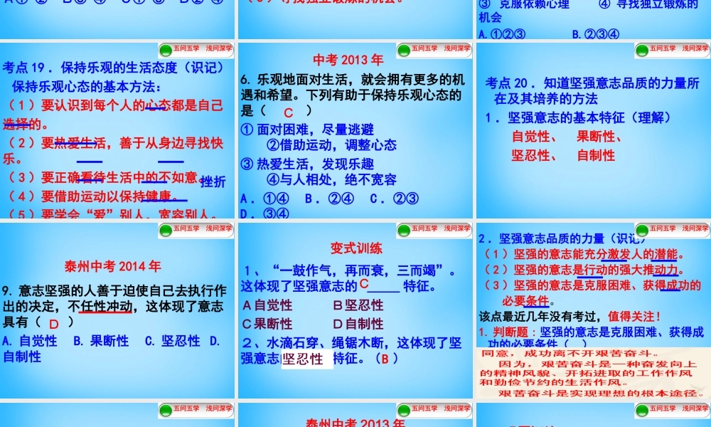 中考政治 八上 考点17 课件