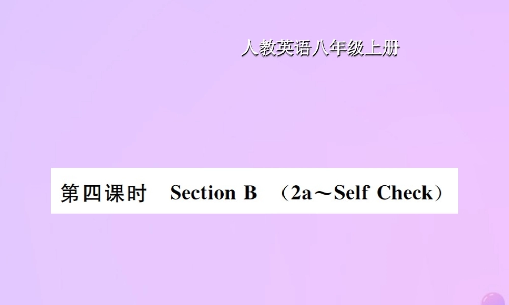 八年级英语上册 Unit 9 Can you come to my party(第4课时)Section B习题课件 (新版)人教新目标版 课件