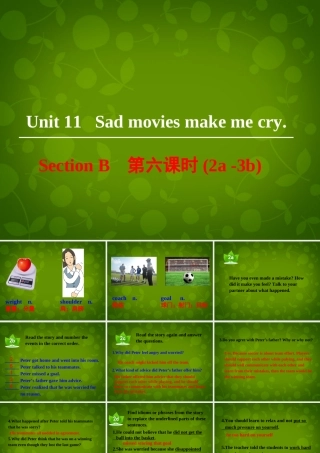 九年级英语全册 Unit 11 Sad movies make me cry Section B(2a  3b)课件 (新版)人教新目标版 课件