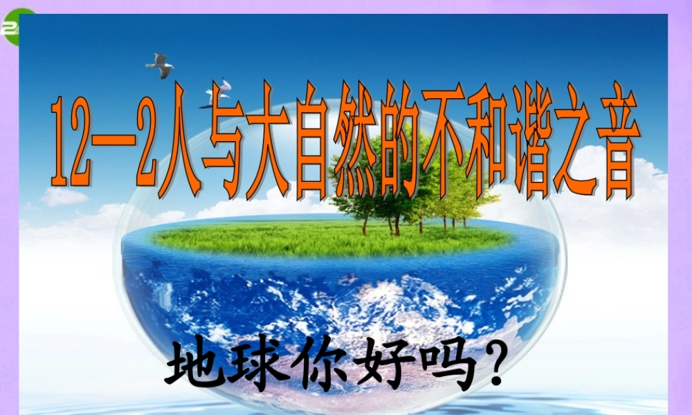 八年级政治下册 12_2人与自然不和谐之音课件 鲁教版 课件