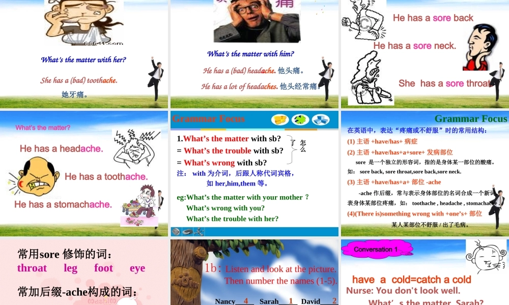 2014春人教版新目标英语八年级下册第一单元课件