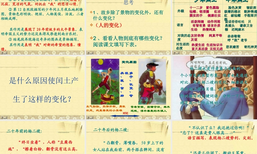 初中三年级语文上册第三单元9.-故乡(鲁迅)课件