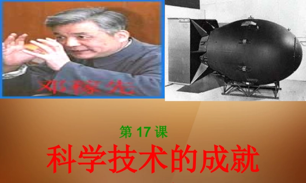 八年级历史下册 第17课(科学技术的成就)(一)课件 鲁教版 课件