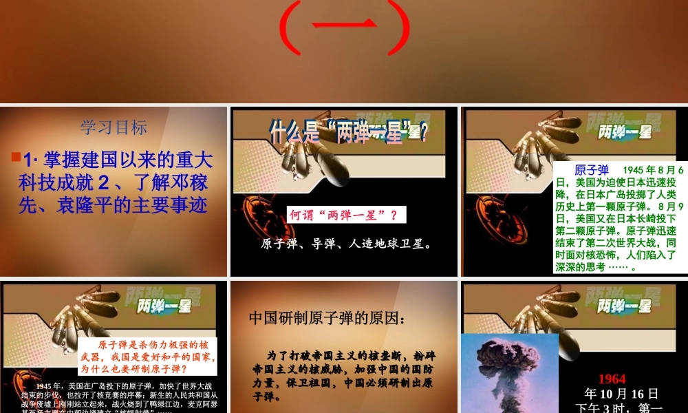 八年级历史下册 第17课(科学技术的成就)(一)课件 鲁教版 课件