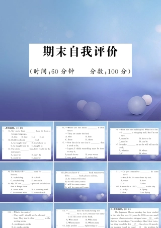 九年级英语全册 期末自我评价课件 (新版)人教新目标版 课件