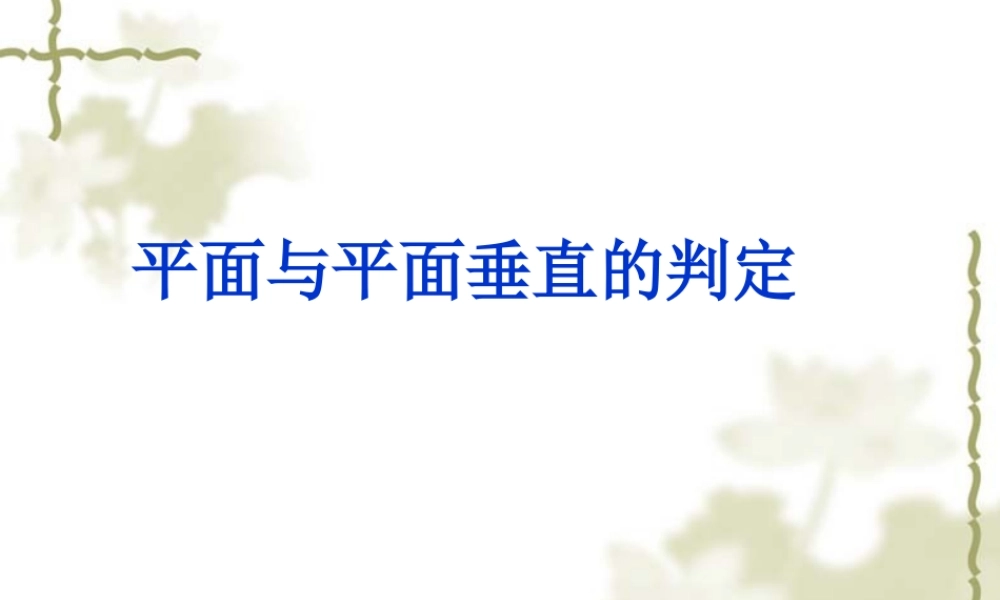 平面与平面垂直的判定