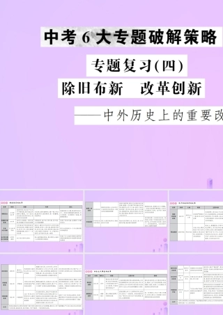 中考历史复习 专题复习(四)除旧布新 改革创新课件