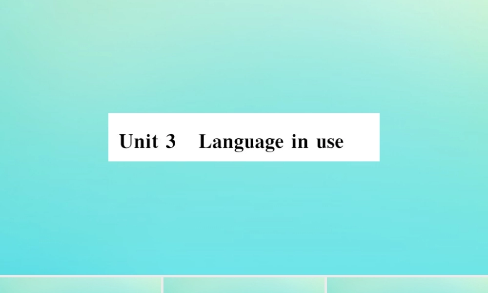 九年级英语上册 Module 8 Sports life Unit 3 Language in use(小册子)习题课件 (新版)外研版 课件
