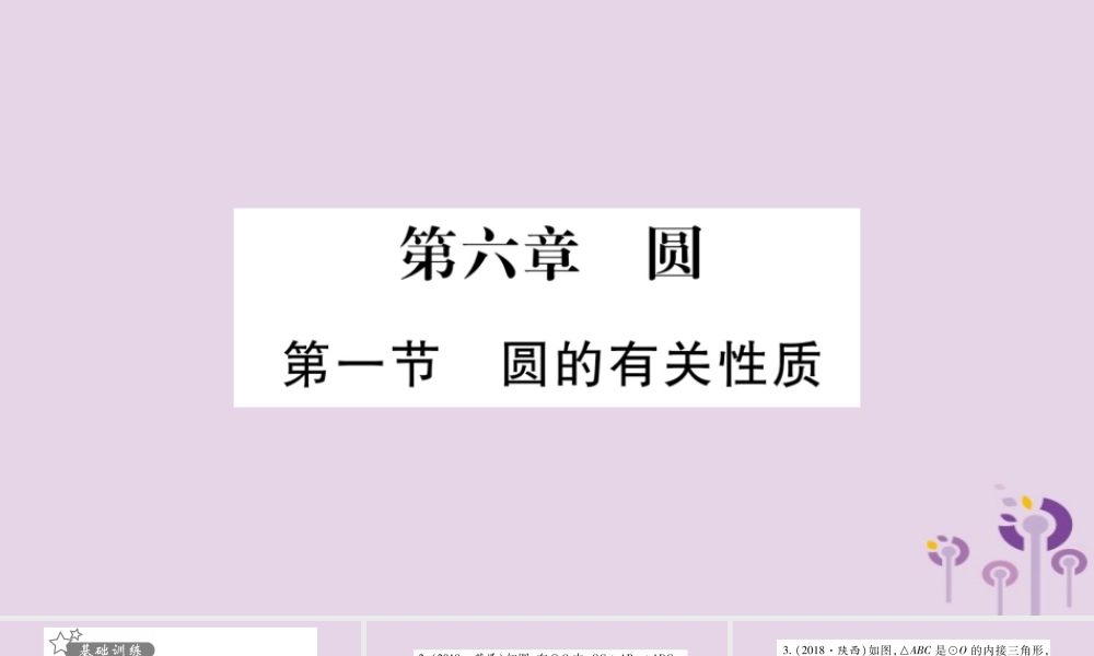 中考数学复习 第一轮 考点系统复习 第6章 圆 第1节 圆的有关性质习题课件
