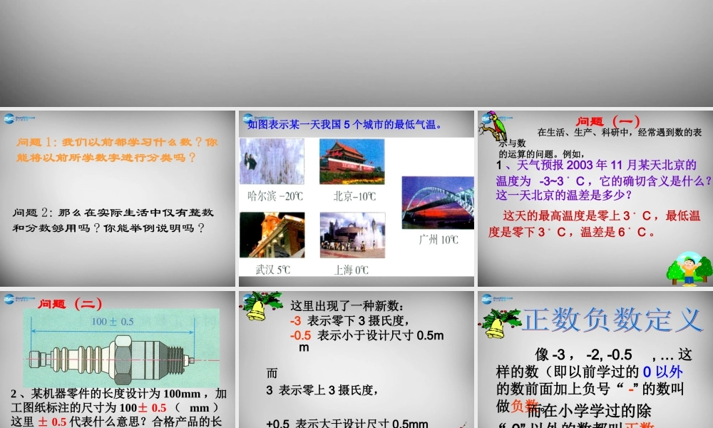 中学七年级数学上册(1.1 正数和负数)课件1 (新版)新人教版 课件