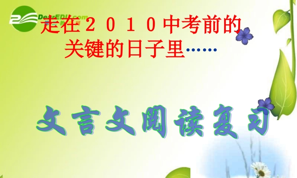 九年级语文中考中考文言文阅读复习专项指导课件苏教版 课件