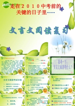 九年级语文中考中考文言文阅读复习专项指导课件苏教版 课件