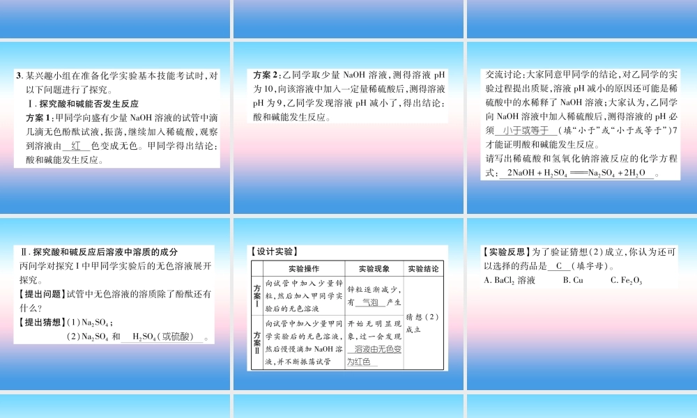 中考化学毕业总复习 第2编 重点专题突破篇 专题突破6 探究题(初高衔接型)课件