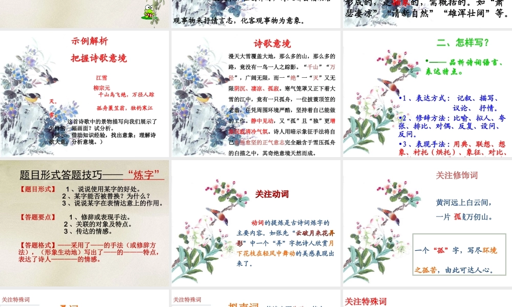 2013中考语文《古诗词鉴赏》复习课件