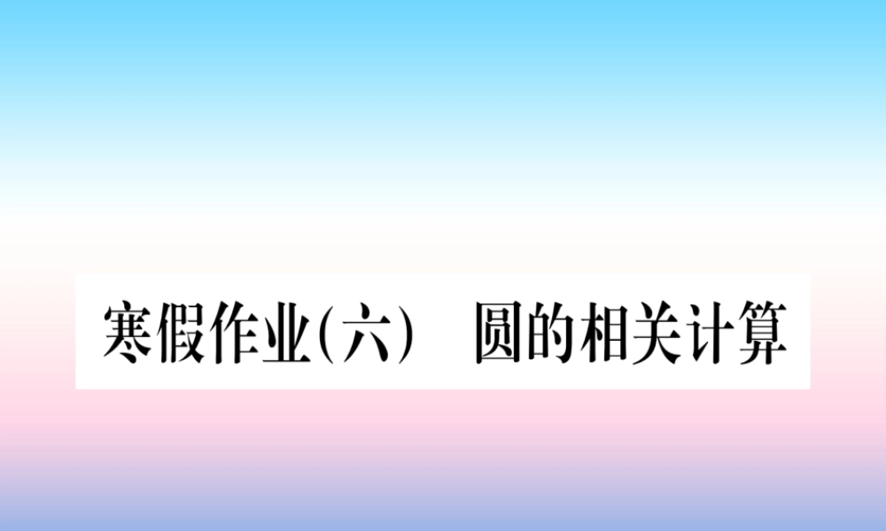 九年级数学下册 寒假作业(六)圆的相关计算课堂导练课件(含中考真题)(新版)新人教版 课件