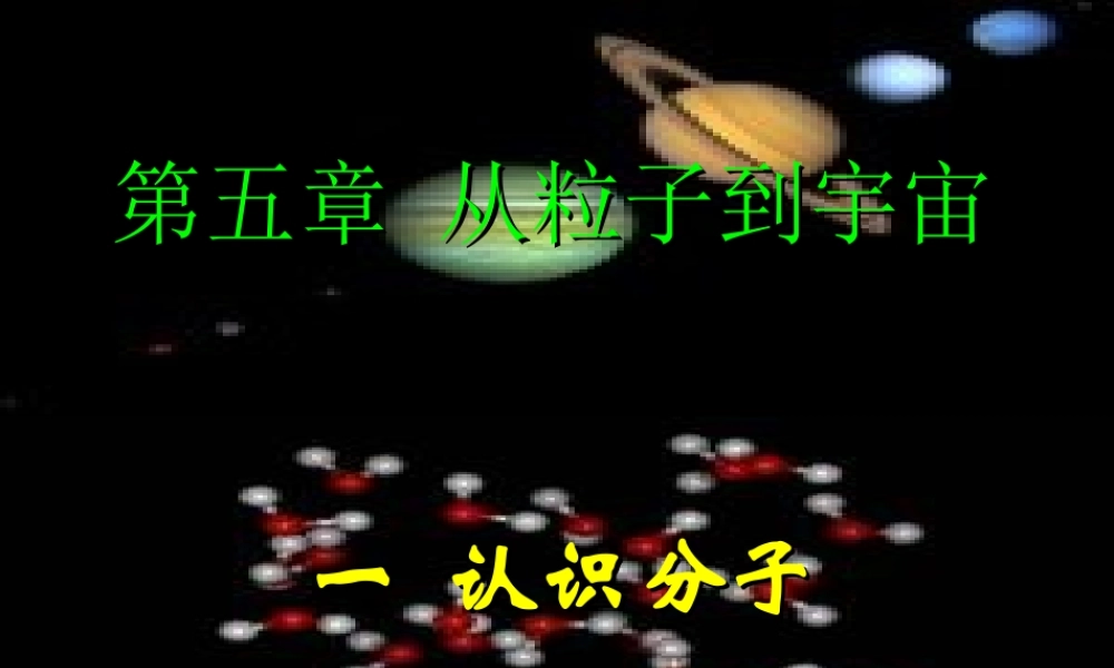 八年级物理(认识分子)课件 粤教沪版 课件